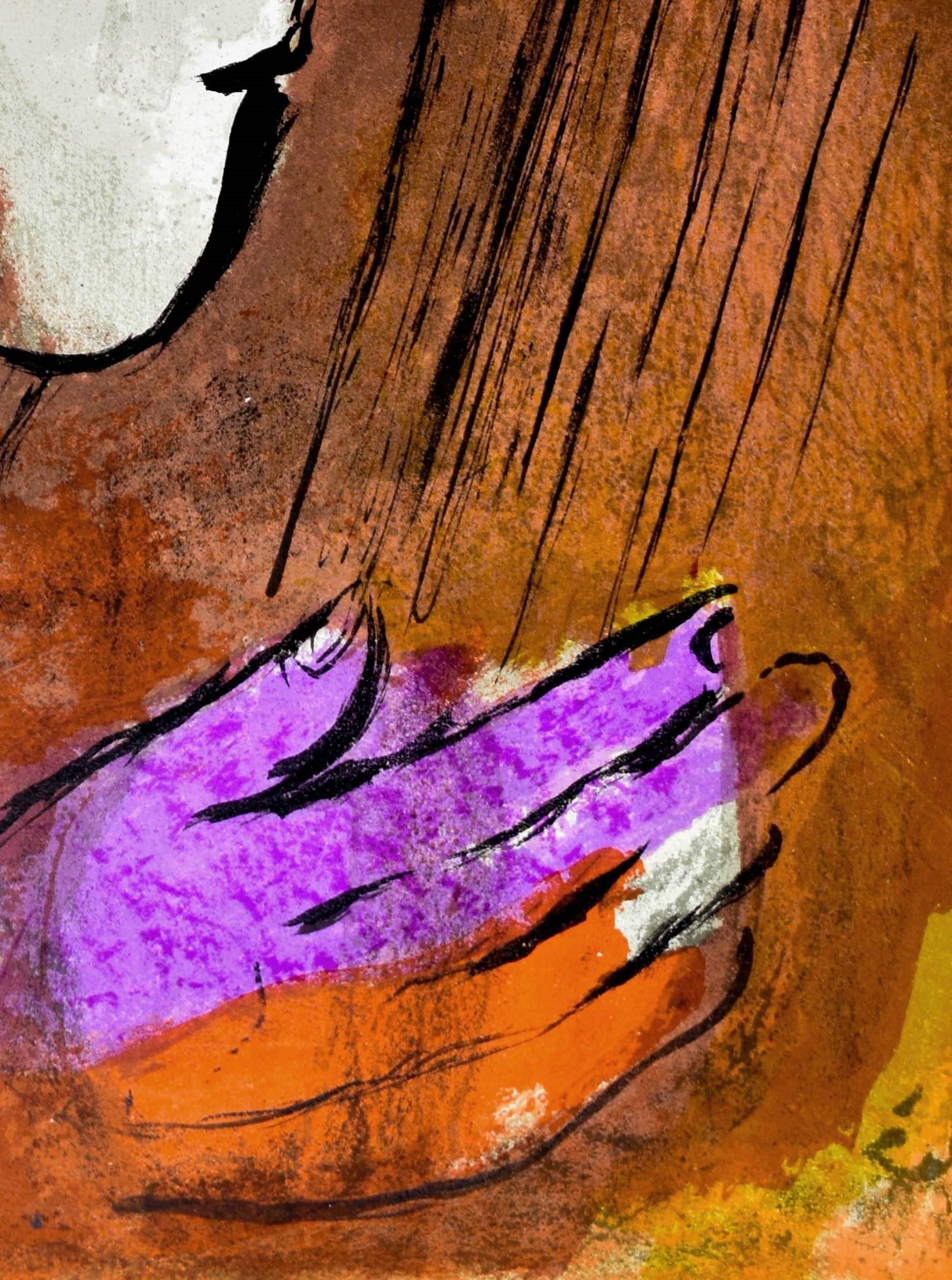 Marc Chagall (1887-1985) - David y Betsabé

Litografía original de 1956.

Dimensiones de la obra: 35 x 26 cm.

Editor: Tériade, París.

Referencia: Mourlot 132.
En el reverso: otra litografía original en negro (Mourlot 135).

Referencia bíblica: 2.