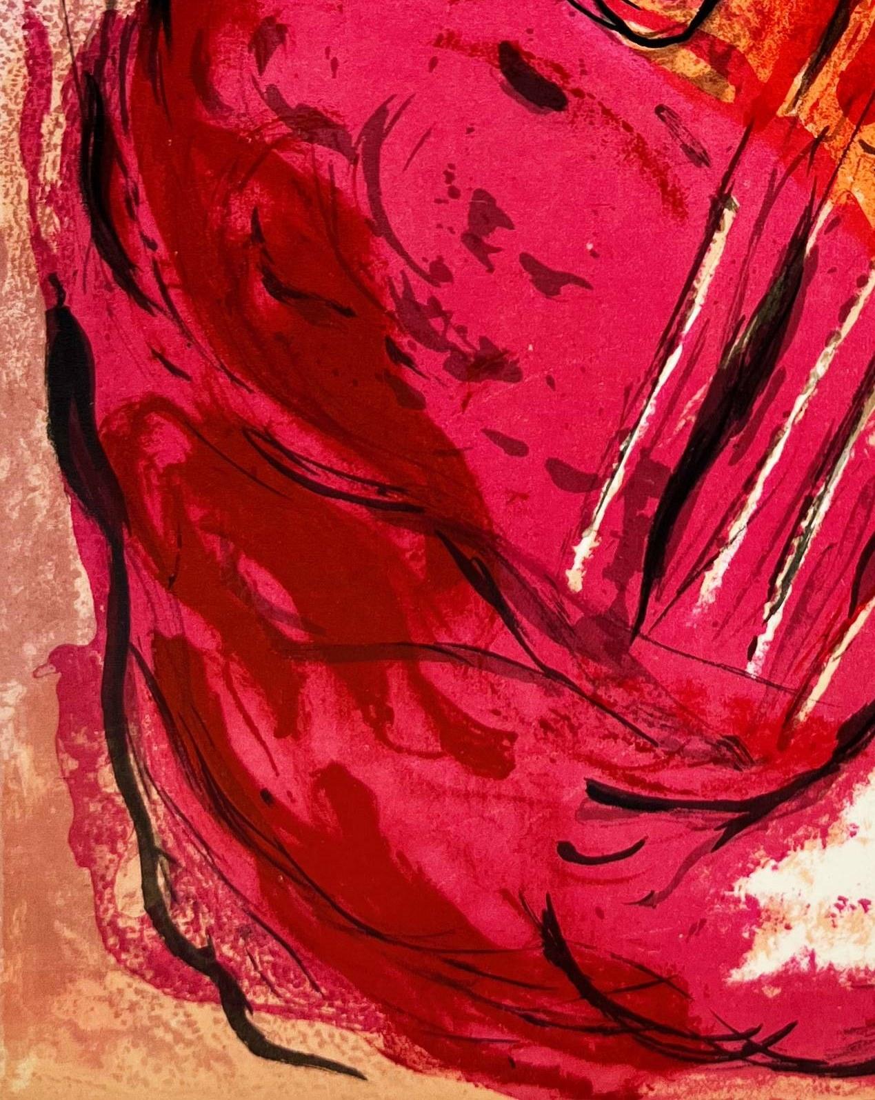 Marc Chagall (1887-1985) - David et sa harpe

Lithographie originale de 1956.

Dimensions de l'œuvre : 35 x 26 cm.

Éditeur : Tériade, Paris.

Référence : Mourlot 134.
Au verso : une autre lithographie originale en noir (Mourlot 137).

Référence