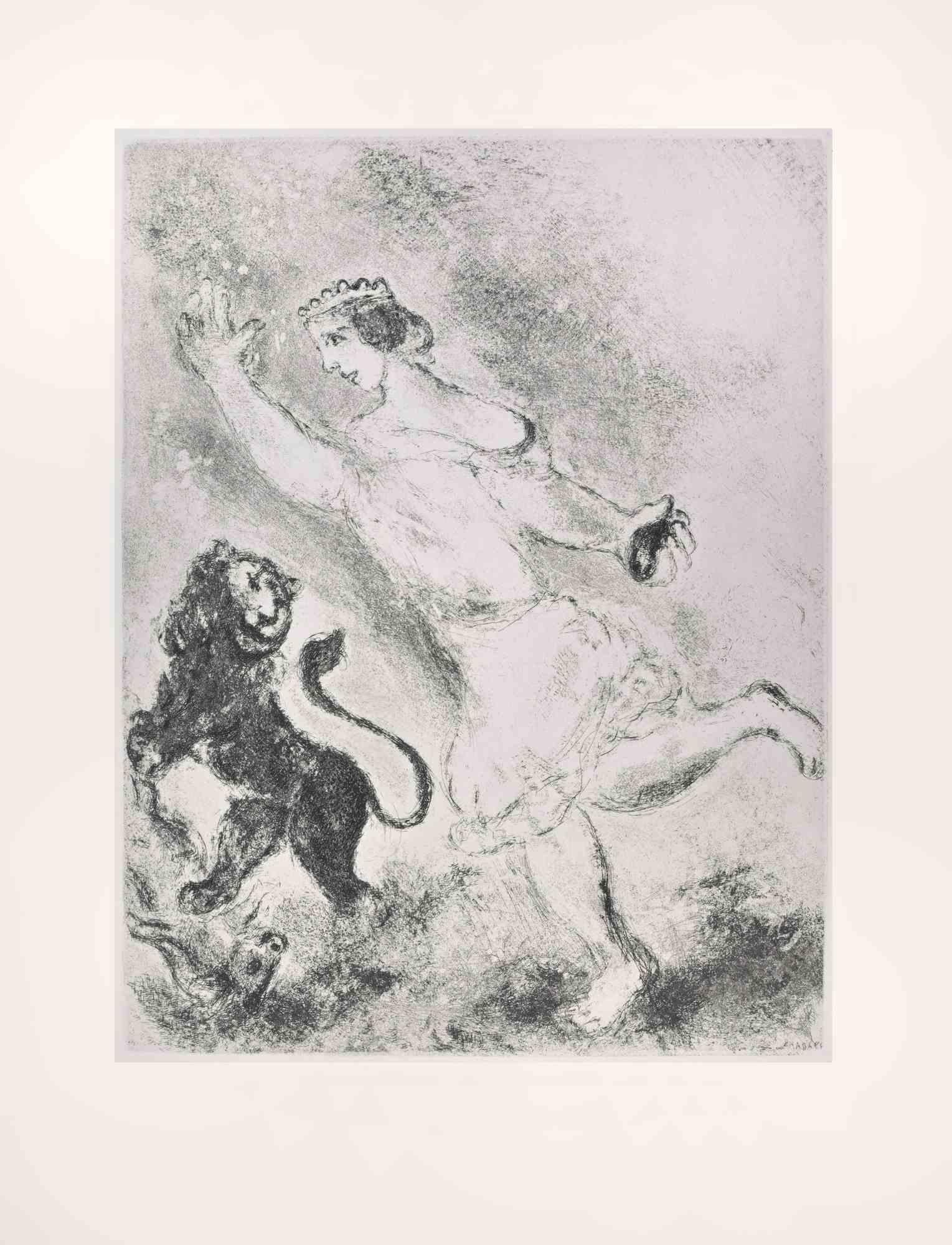 Etching on Montval wove paper, realized by Marc Chagall in 1931-39 and published by Tériade in 1956.

Edition of 275+30 out of commerce copies.

Not signed nor numbered, as issued.

Excellent impression with full margins a a bright and fresh