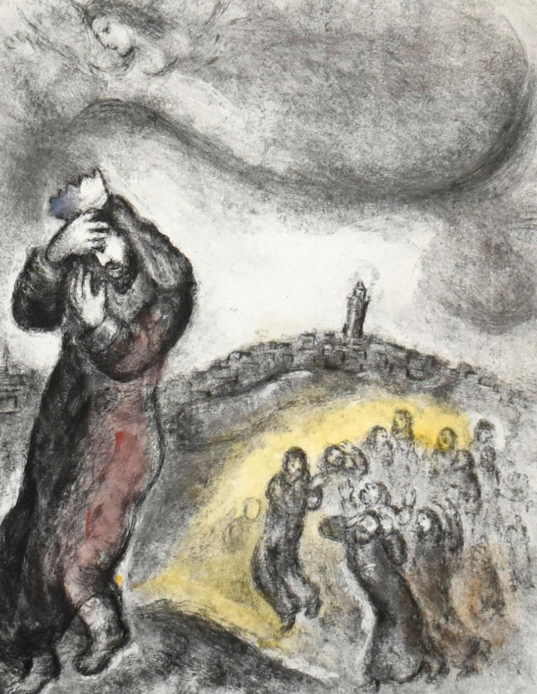 David Ascending The Mount of Olives - Print by Marc Chagall