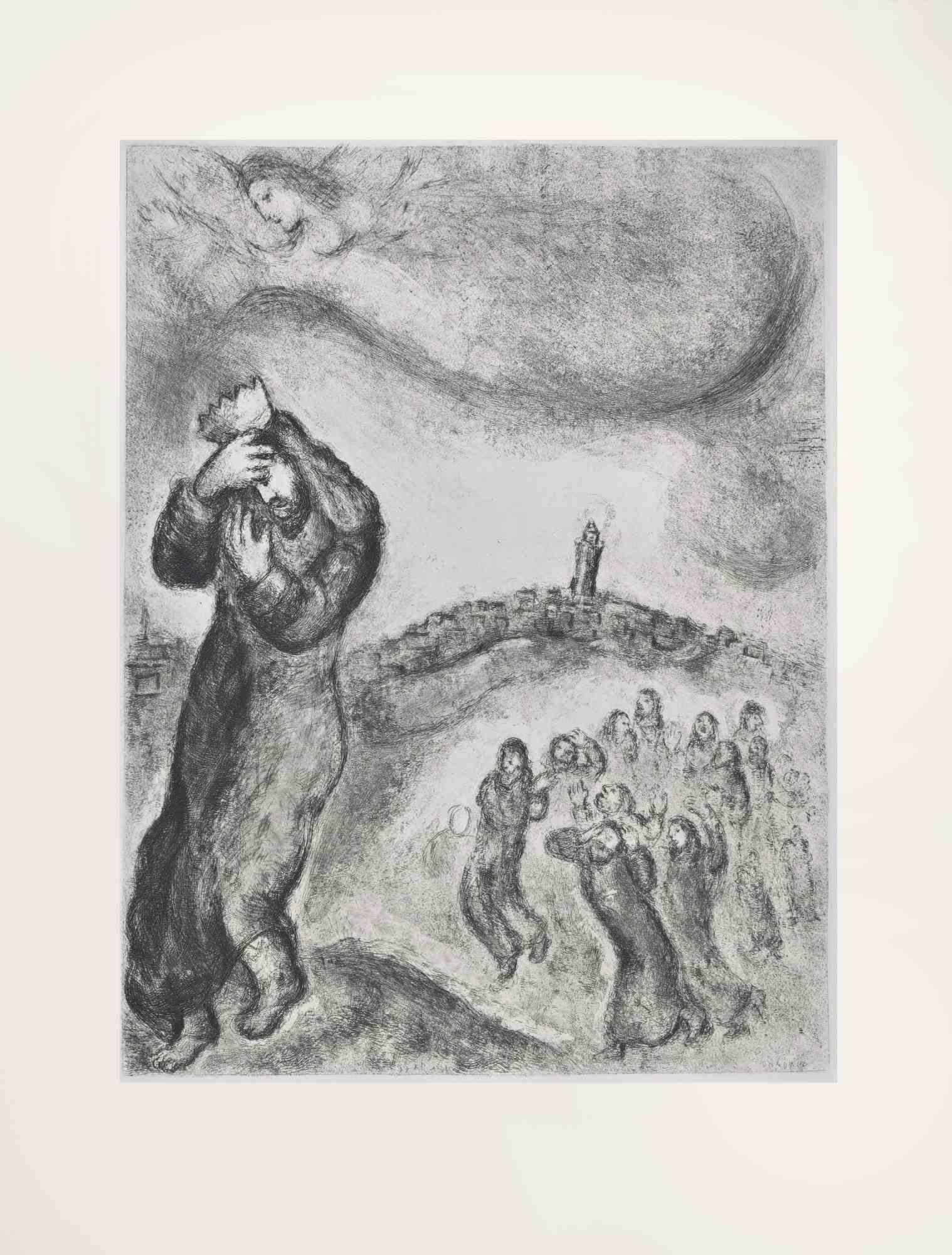 Etching on Montval wove paper, realized by Marc Chagall in 1931-39 and published by Tériade in 1956.

Edition of 275+30 out of commerce copies.

Not signed nor numbered, as issued.

Excellent impression with full margins a a bright and fresh