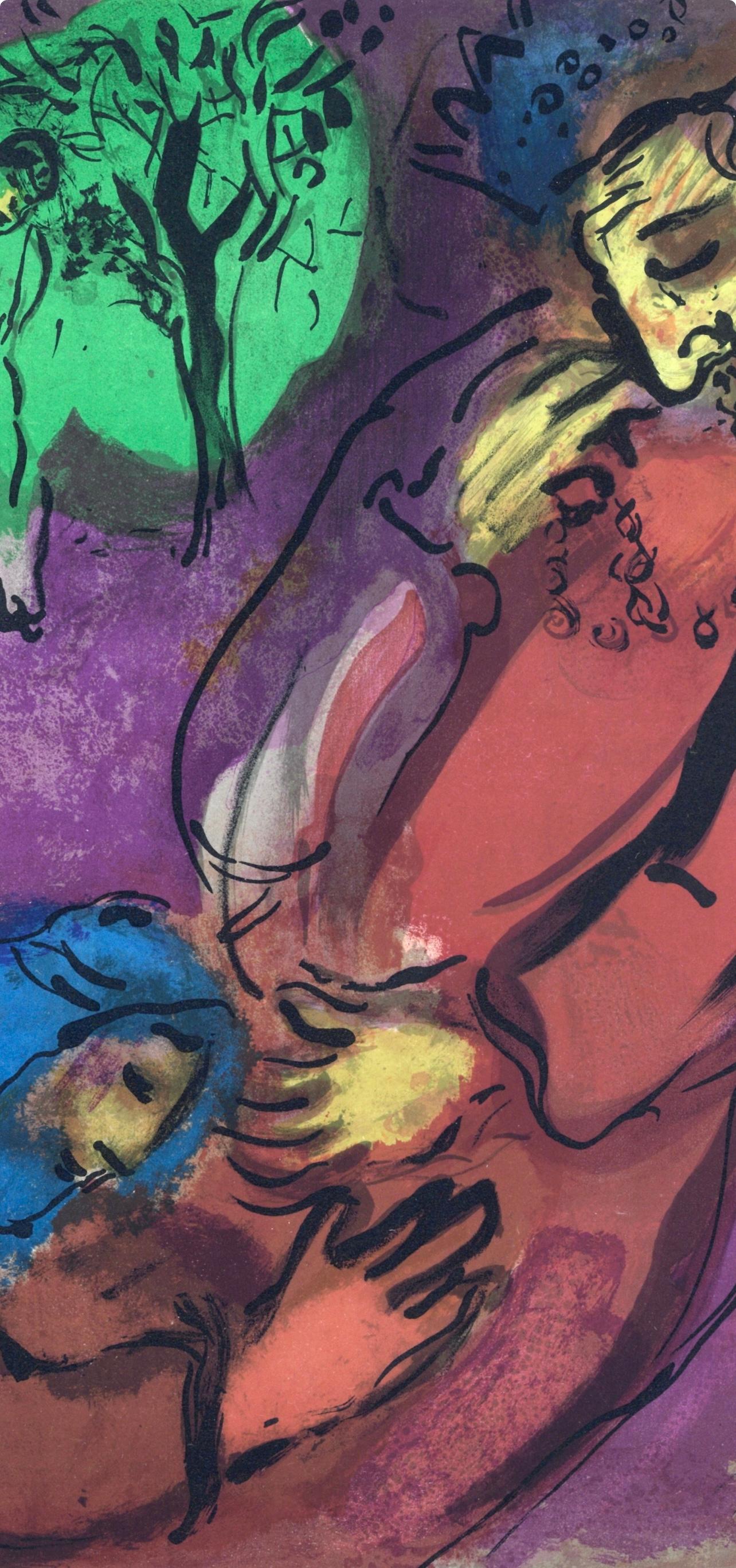 David et Absalon (Mourlot 117-46; Cramer 25), Dessins Pour La Bible - Black Figurative Print by Marc Chagall
