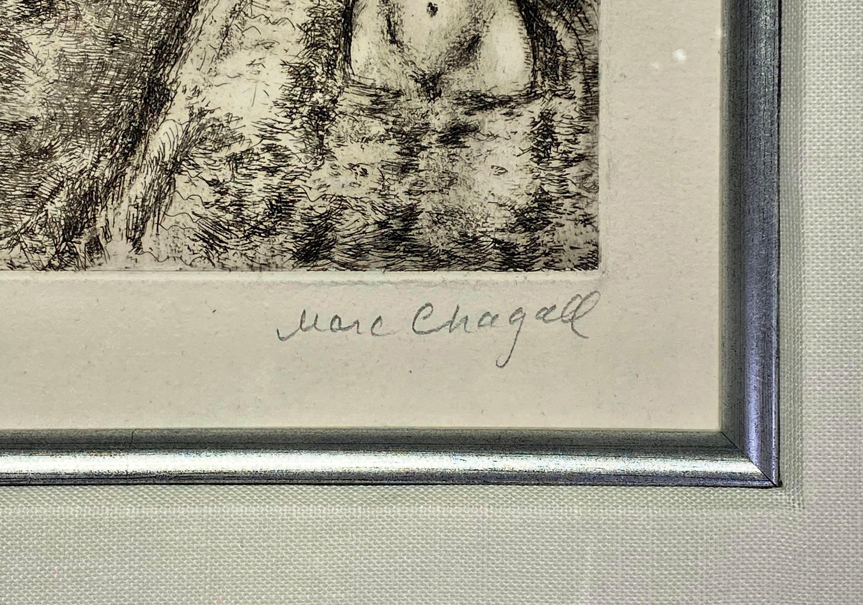 MARC CHAGALL (1887-1985)
1 Illustrationen aus “La Bible”, Probedrucke

“David et Bath-Scheba Sorlier 267”
1 Sheet of etching, 1931-1939,
Each c. 44-44, 5xc. 30, 5-33, 5 cm

Signature: 1 sheet signed by the artist  in pencil “Marc Chagall”,sheet  26