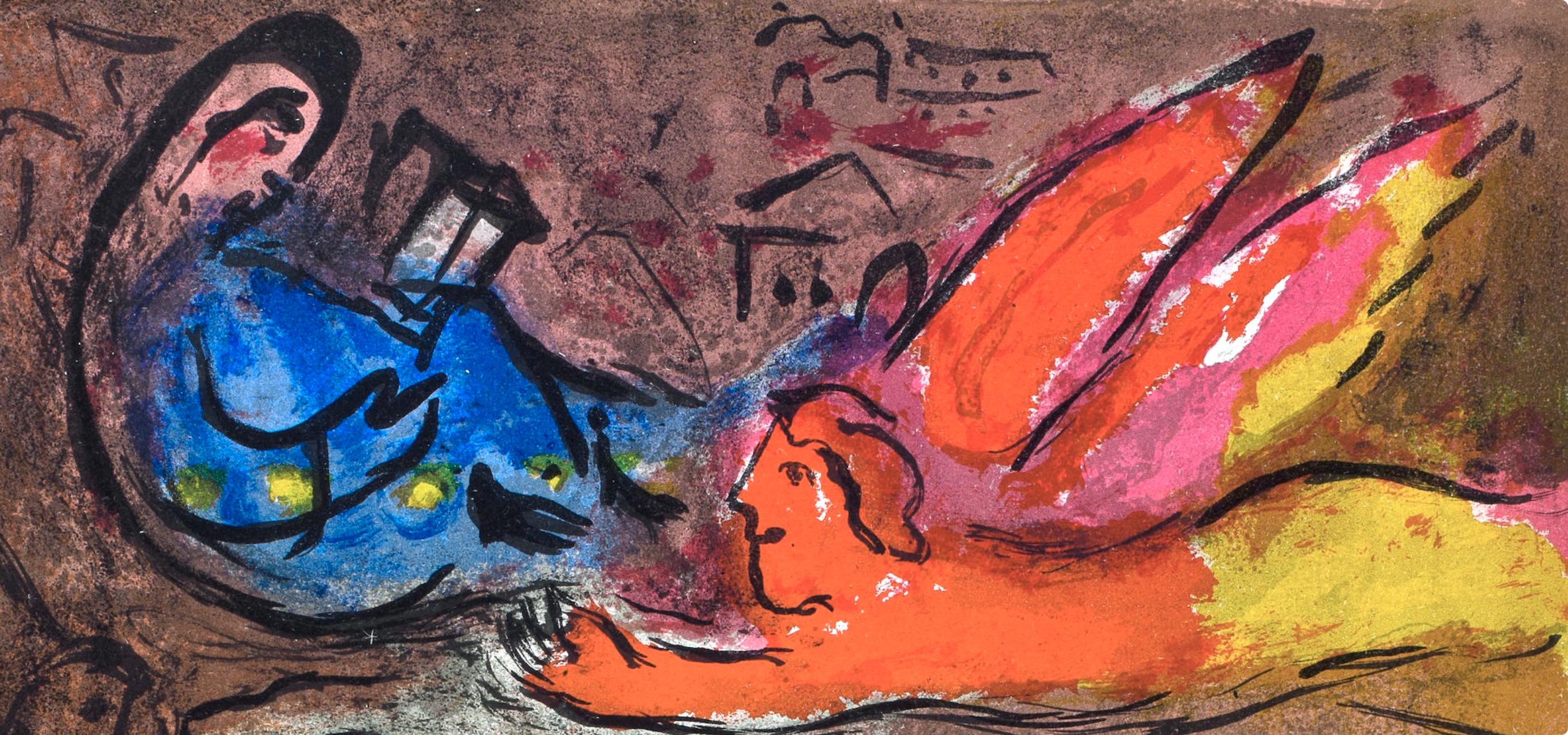 David et Bethsabée (Mourlot 117-46; Cramer 25), Dessins Pour La Bible - Print by Marc Chagall