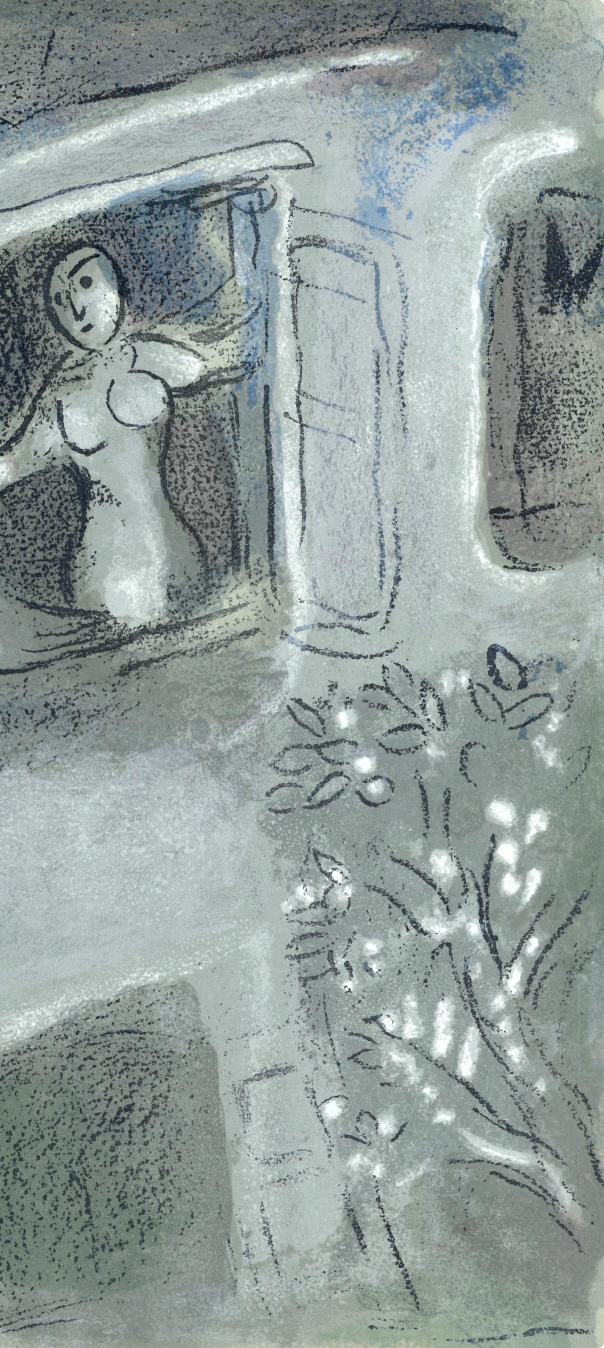 David sauvé par Michal (Mourlot 230-77; Cramer 42), Dessins Pour La Bible - Expressionist Print by Marc Chagall