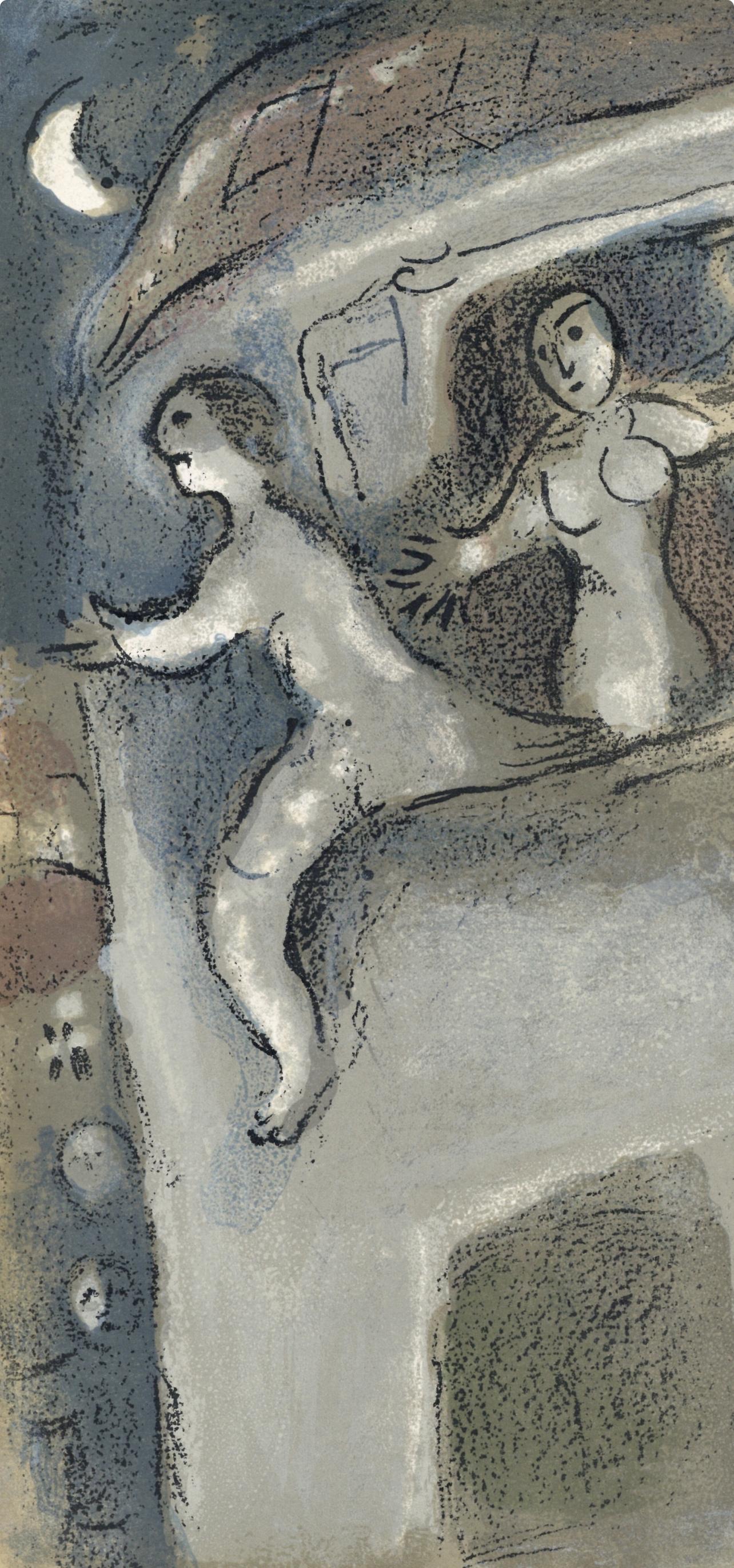 David sauvé par Michal (Mourlot 230-77; Cramer 42) – Print von Marc Chagall