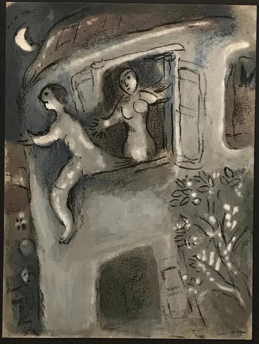 David von Michal gerettet – Print von Marc Chagall