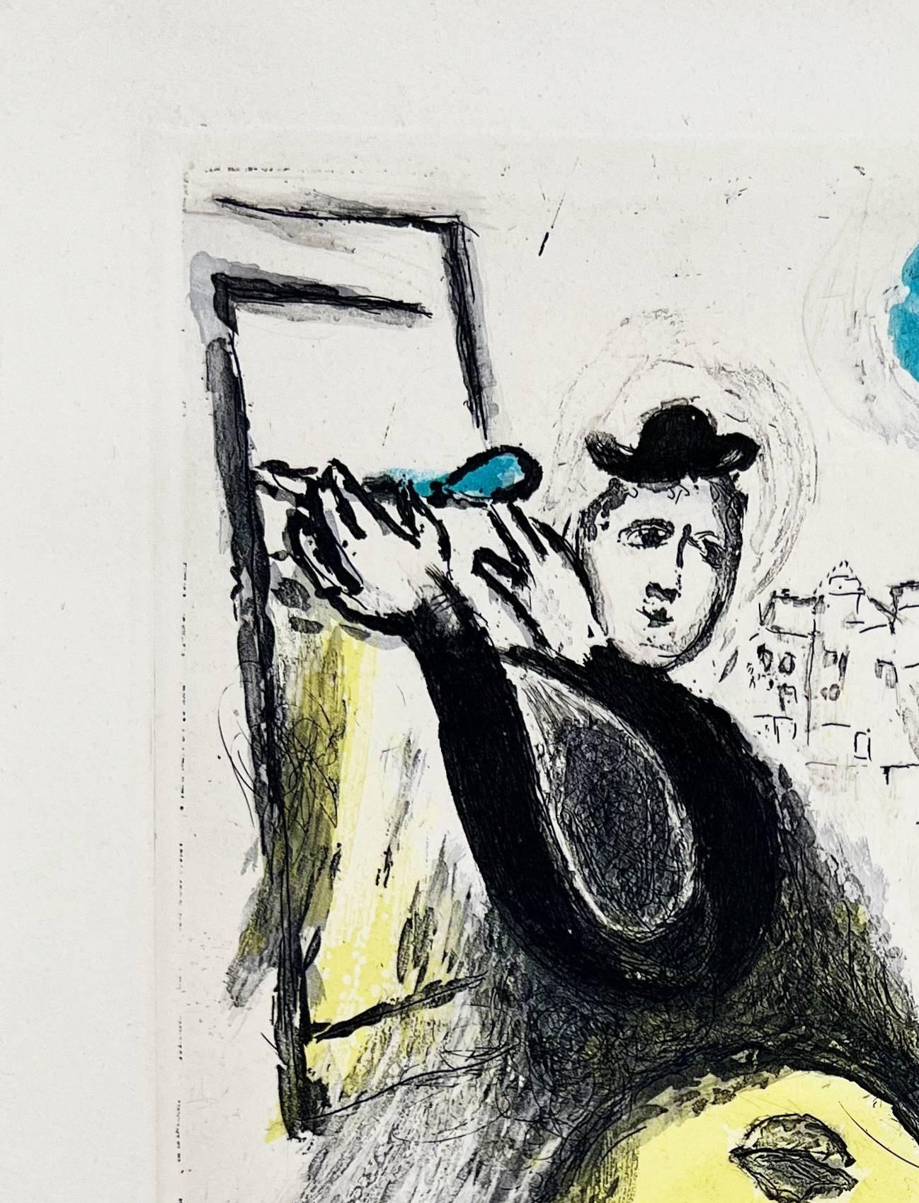 Marc Chagall (1887-1985) - De Mauvais Sujets - Planche II

Etching and aquatint from 1958.

An unnumbered and unsigned copy from a limited edition of 153.

Dimensions of sheet: 43.5 x 32.5 cm

Dimensions in frame: 63.2 x 53.2 cm

Publisher: Les