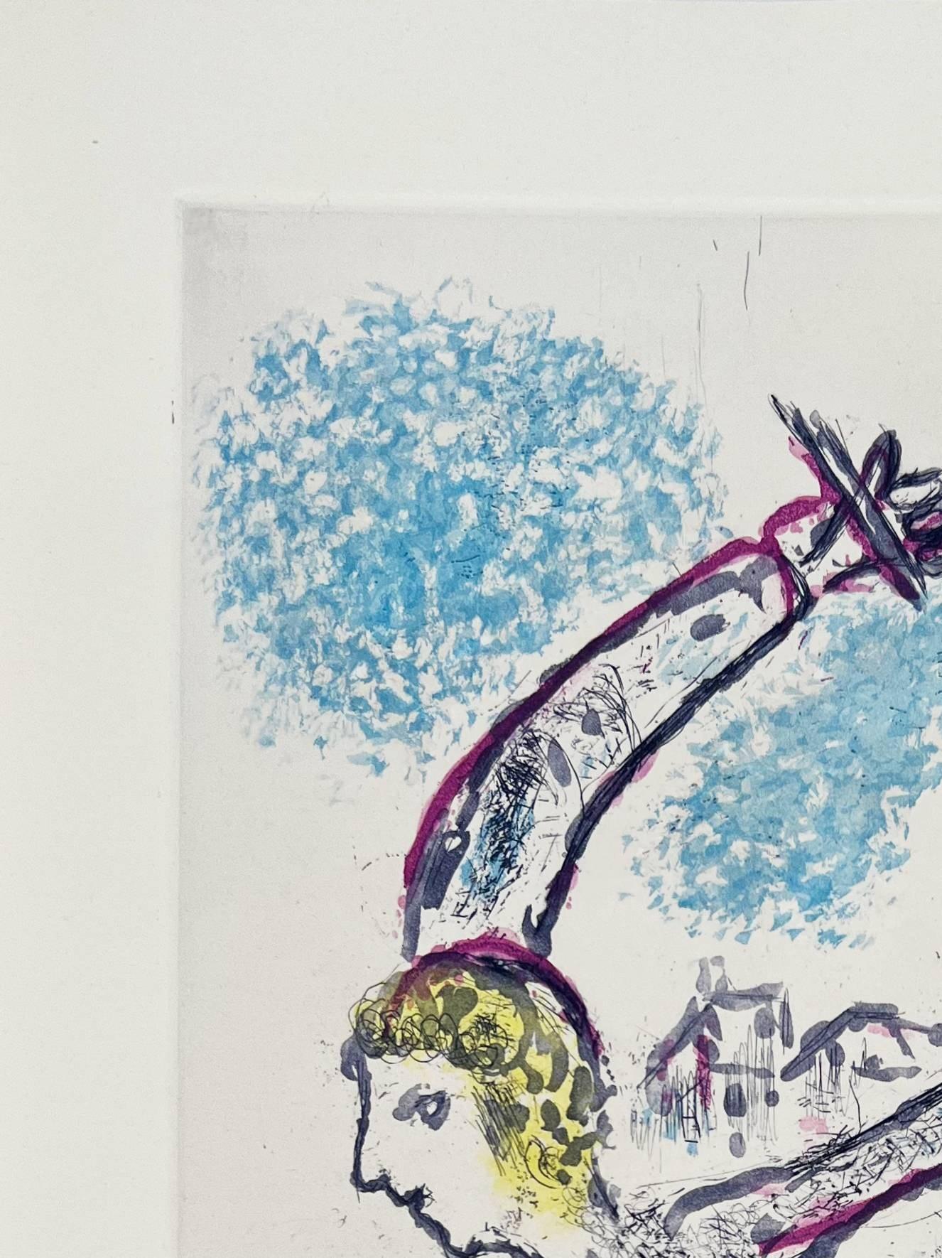Marc Chagall (1887-1985) - De Mauvais Sujets - Planche V

Etching and aquatint from 1958.

An unnumbered and unsigned copy from a limited edition of 153.

Dimensions of sheet: 43.5 x 32.5 cm

Dimensions in frame: 63.2 x 53.2 cm

Publisher: Les