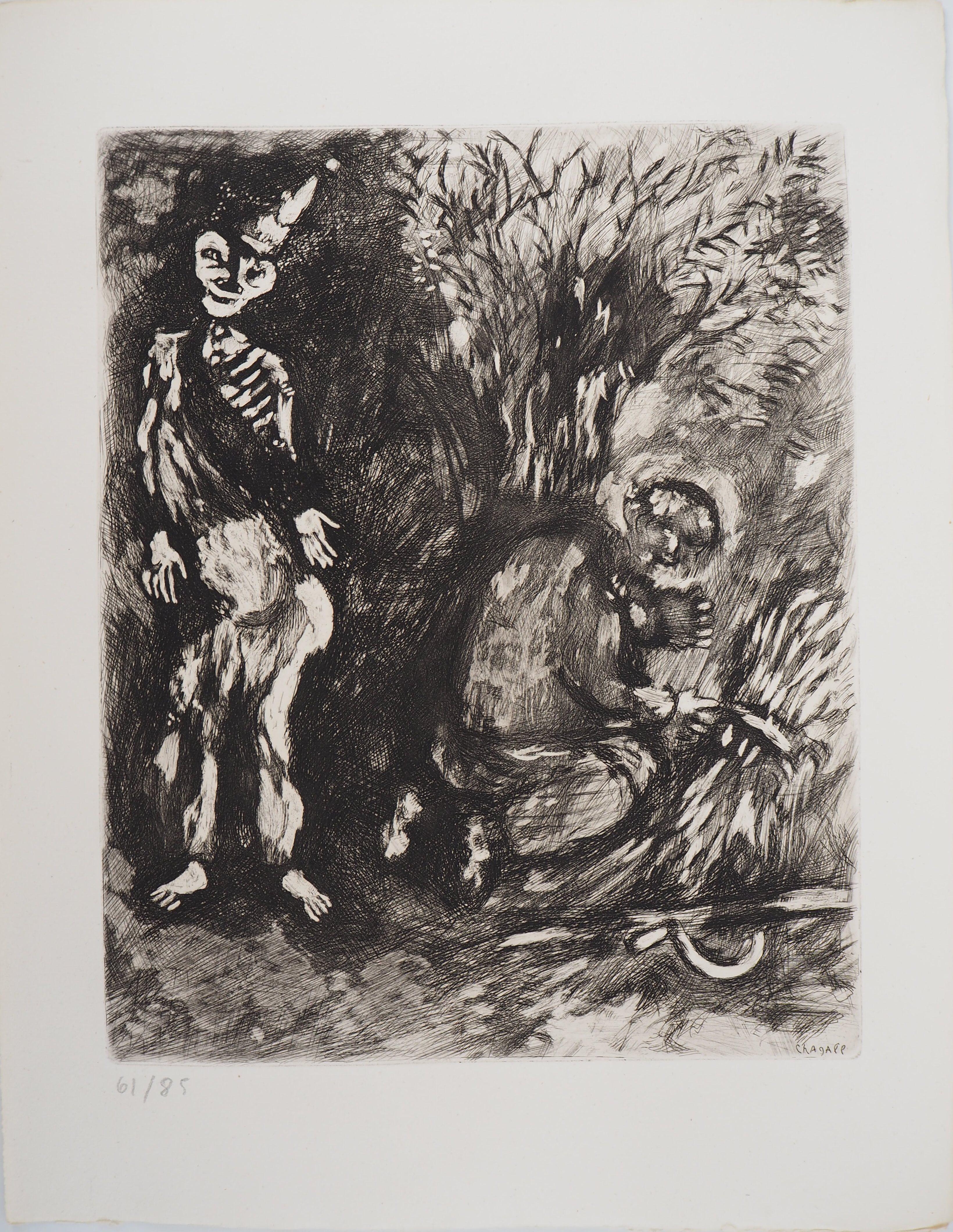 Marc Chagall Animal Print - Death and The Lumberjack - Original Etching - Ref. Sorlier #101