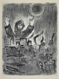 Dévastation de sauterelles - Lithographie de Marc Chagall - Années 1960