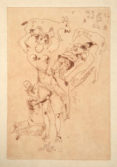 Die Wollust III, Etching by Marc Chagall
