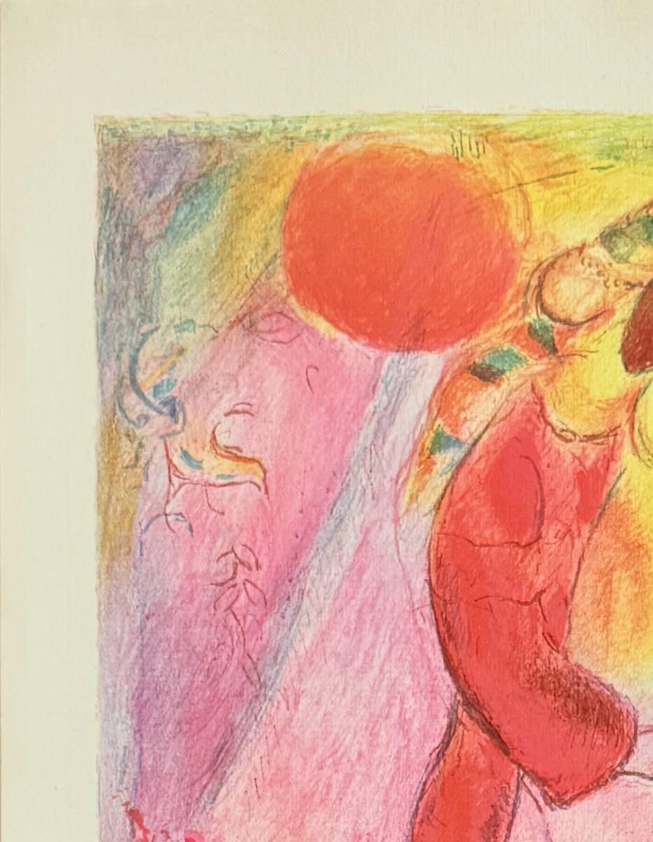 Marc Chagall (1887-1985) - Er entkleidet sie mit seiner eigenen Hand..., aus Vier Erzählungen aus Tausendundeiner Nacht

Lithographie von 1948.

Beschriftet Pl. 4 und nummeriert 24/90.

Abmessungen des Werks: 43 x 33 cm.

Handsigniert.

Verlag: