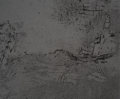 Dog with a Basket - Original etching - Ref. Sorlier #175