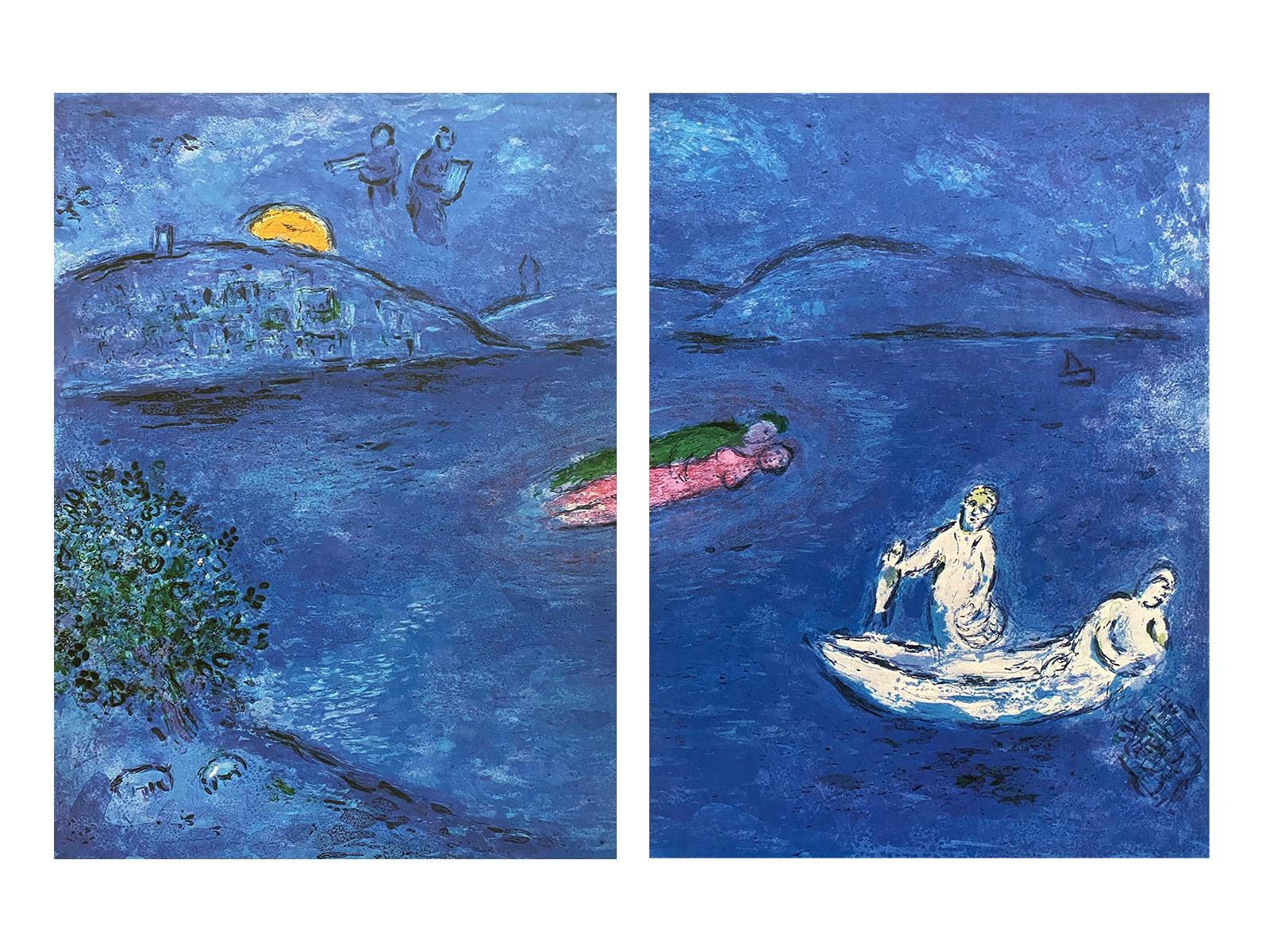 Marc Chagall Landscape Print - “Echo, ” Daphnis et Chloé, Diptych