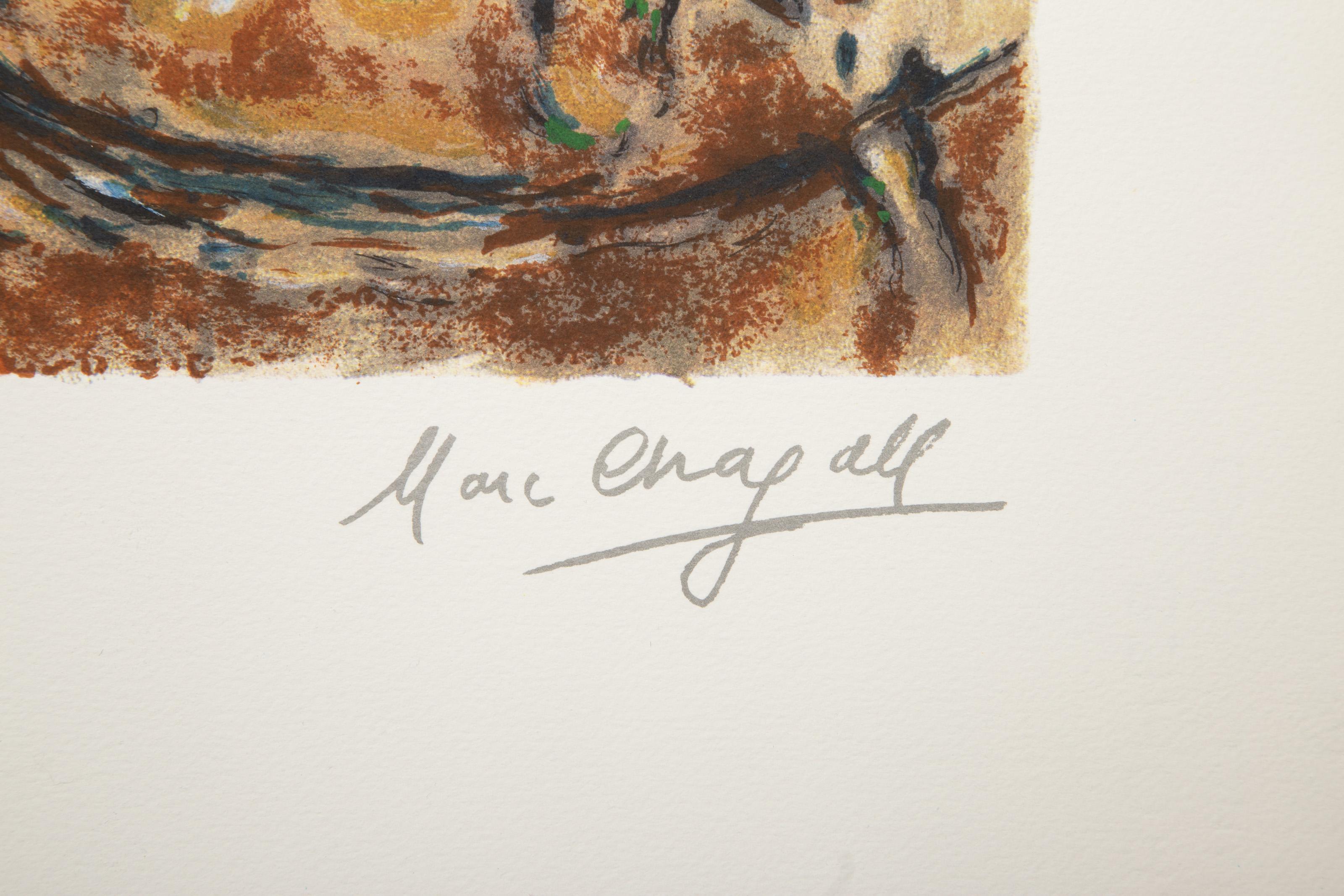 La Serenade de la Tour Eiffel, lithographie impressionniste sur arcs de Marc Chagall en vente 3