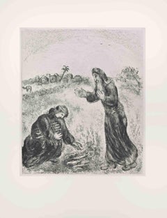 Elijah und die Witwe von Zarephath - Radierung von Marc Chagall - 1956