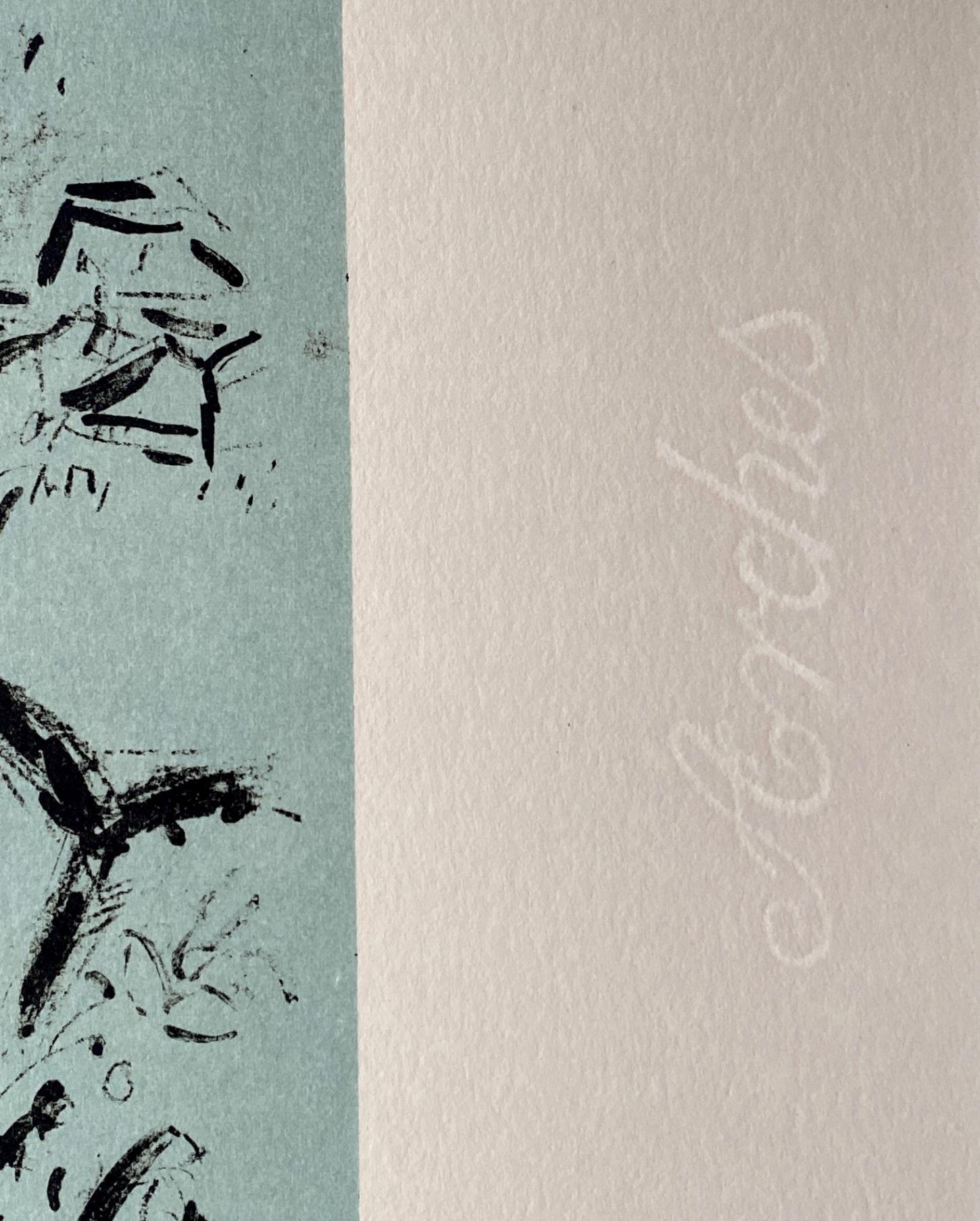Elsa Triolet, Frau mit einem Vogel – Originallithographie, handsigniert und nummeriert 3