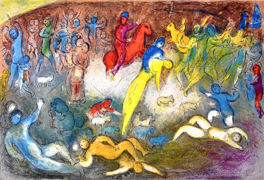 Marc Chagall Figurative Print - Enlévement de Chloé, from Daphnis and Chloé