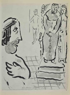 Esther Accuses Haman- Lithograph by Marc Chagall - 1960s