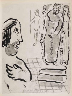 Esther klagt Ama an - Héliogravüre von Marc Chagall - 1960