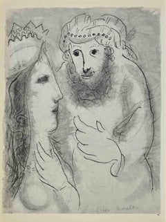 Esther and Mordecai - Lithograph by Marc Chagall - 1960s