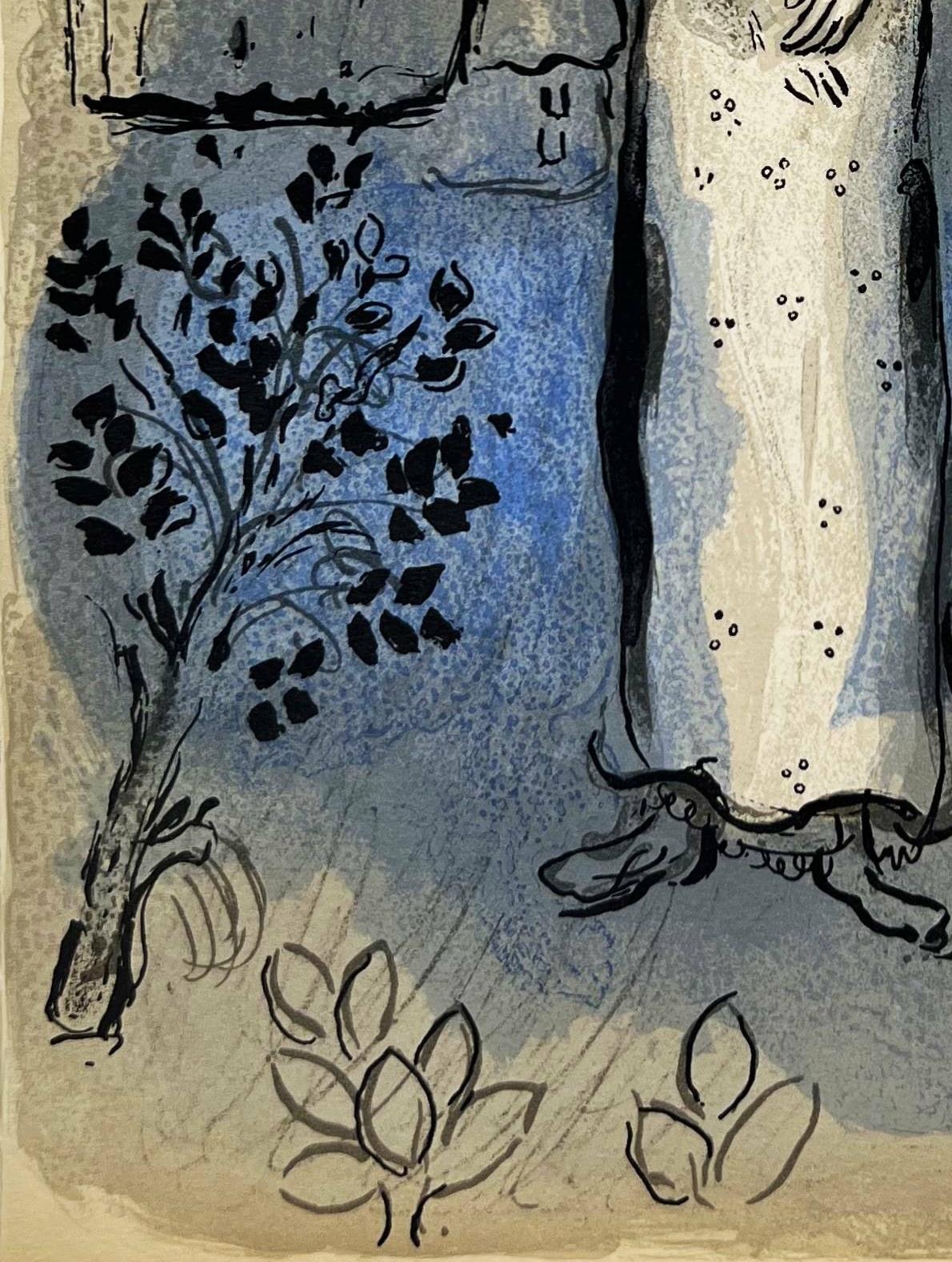 Esther - Gray Figurative Print by Marc Chagall