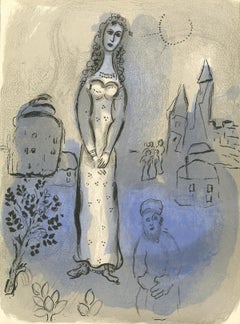 Retro "Esther, M 252/275, " Original Colored Lithograph by Marc Chagall 