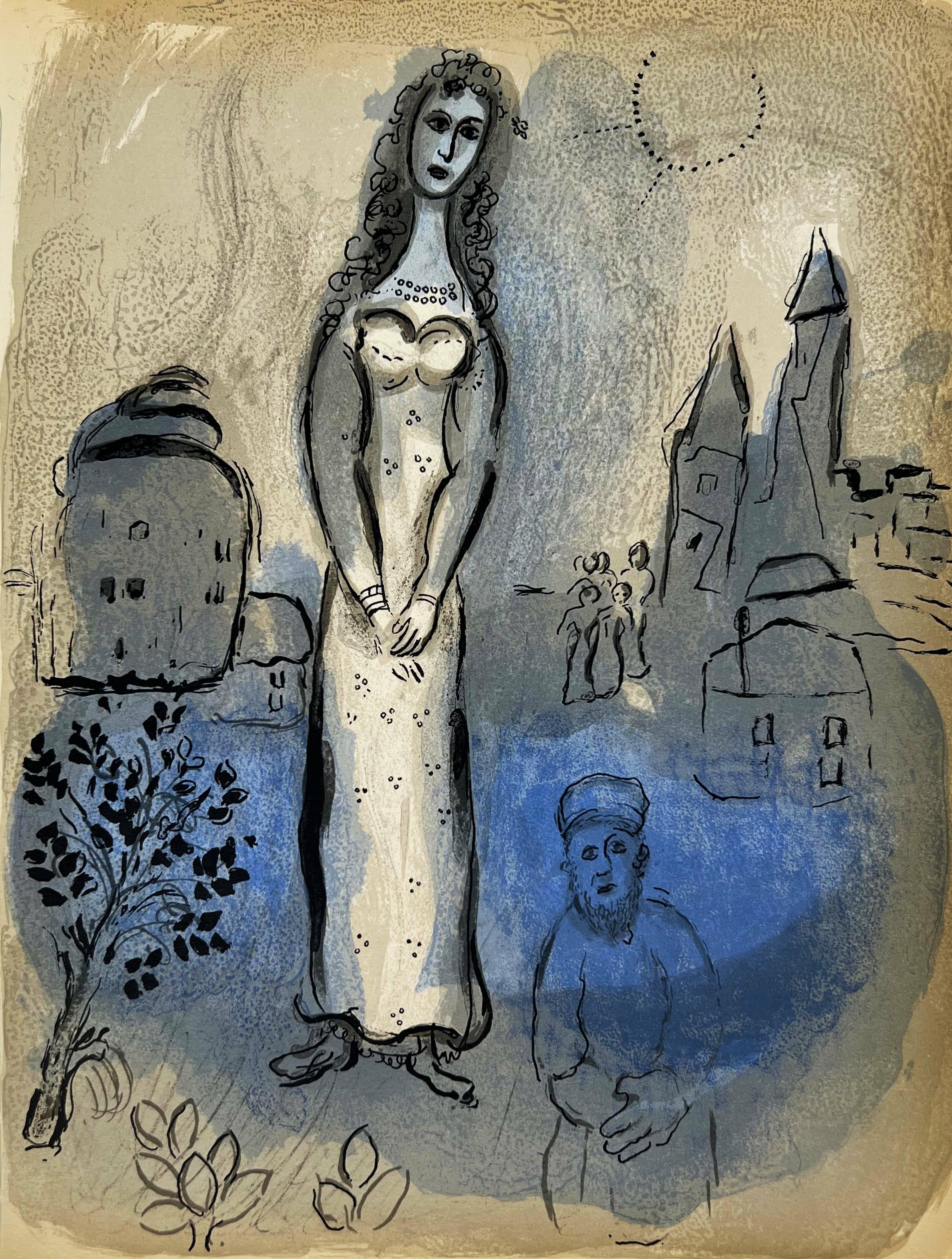 Esther, Original Lithograph by Marc Chagall, 1960, 35x26 cm, Excellent Condition