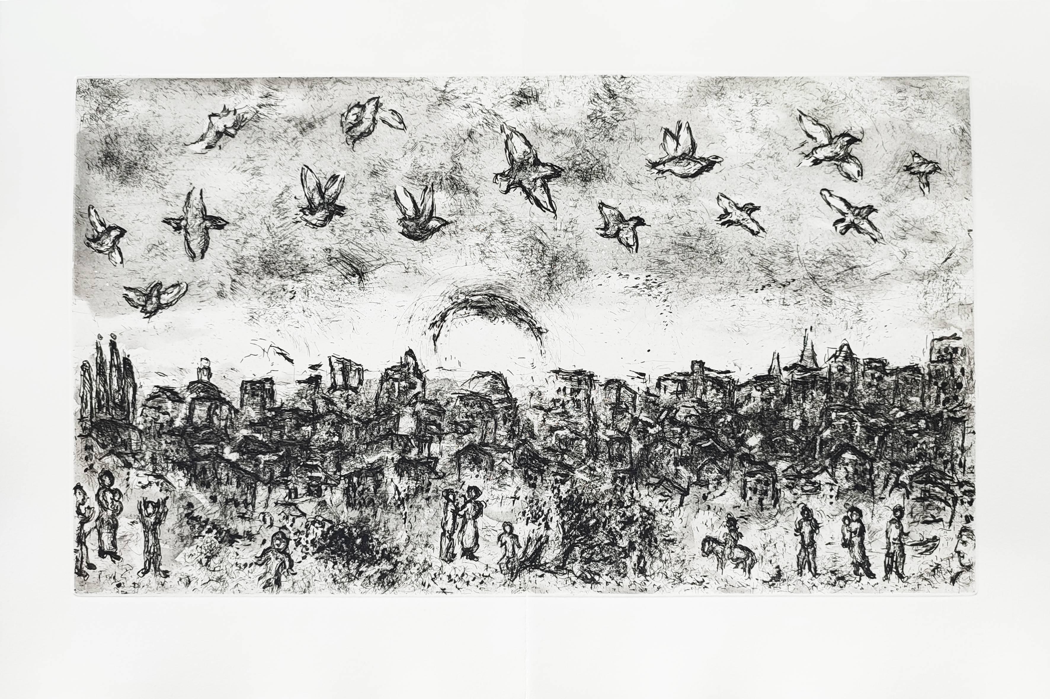 Abstract Print di Marc Chagall - E sulla terra