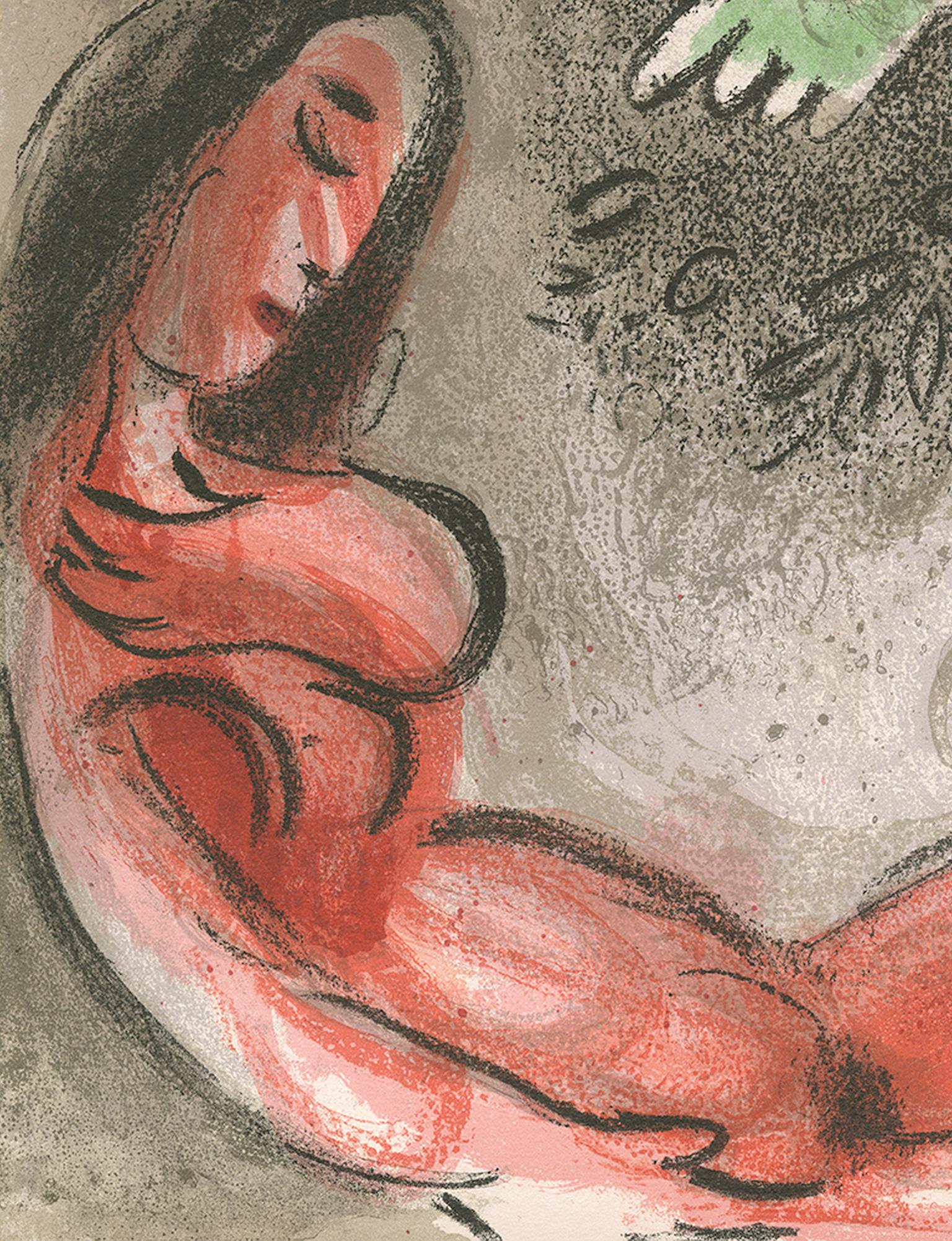 20e siècle lithographie en couleurs personnages nus rouge et Greene & Greene - Surréalisme Print par Marc Chagall