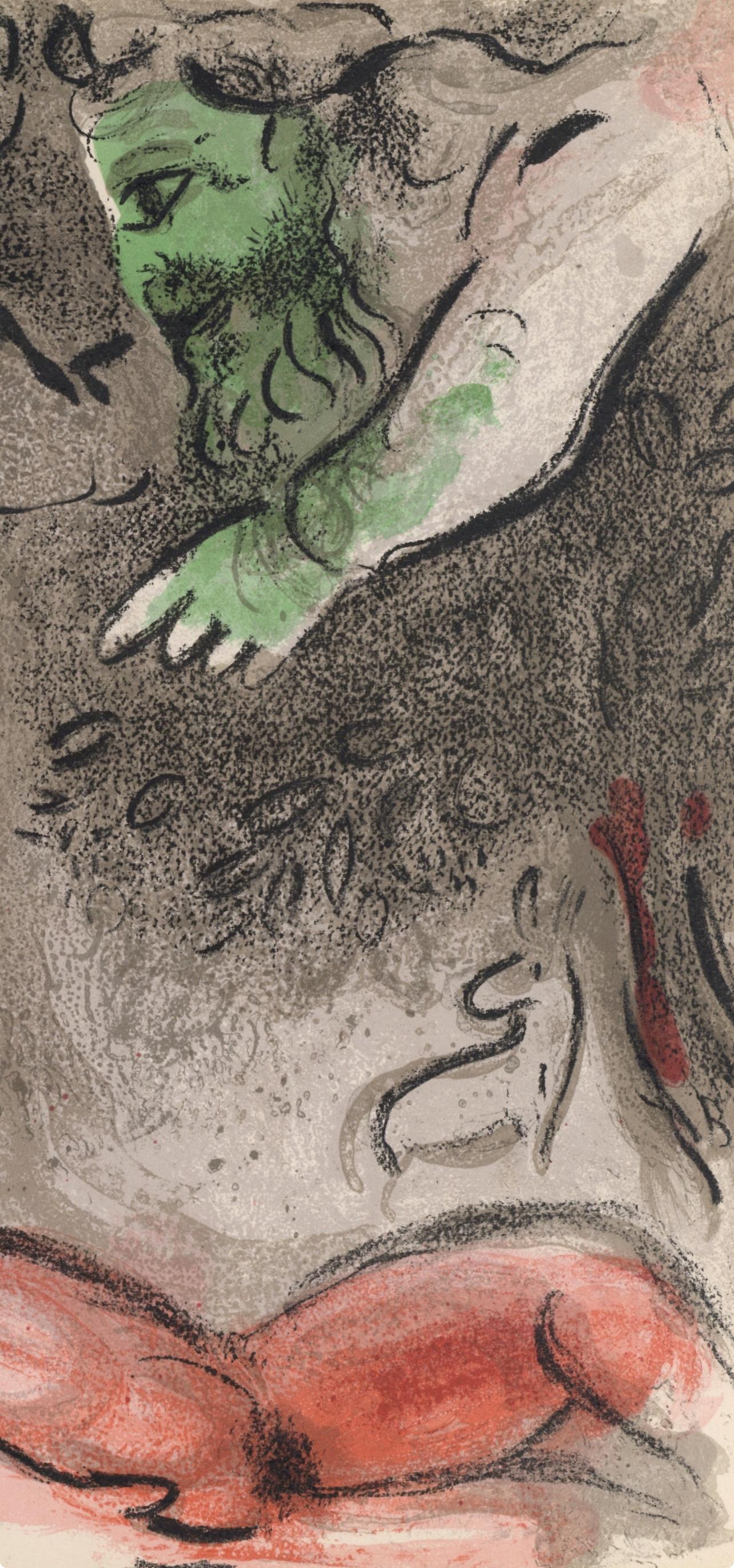 Ève Maudite par Dieu (Mourlot 230-77; Cramer 42) (Braun), Figurative Print, von Marc Chagall