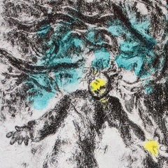 Fin d'Absalom - Aguafuerte coloreado a mano de Marc Chagall - 1958