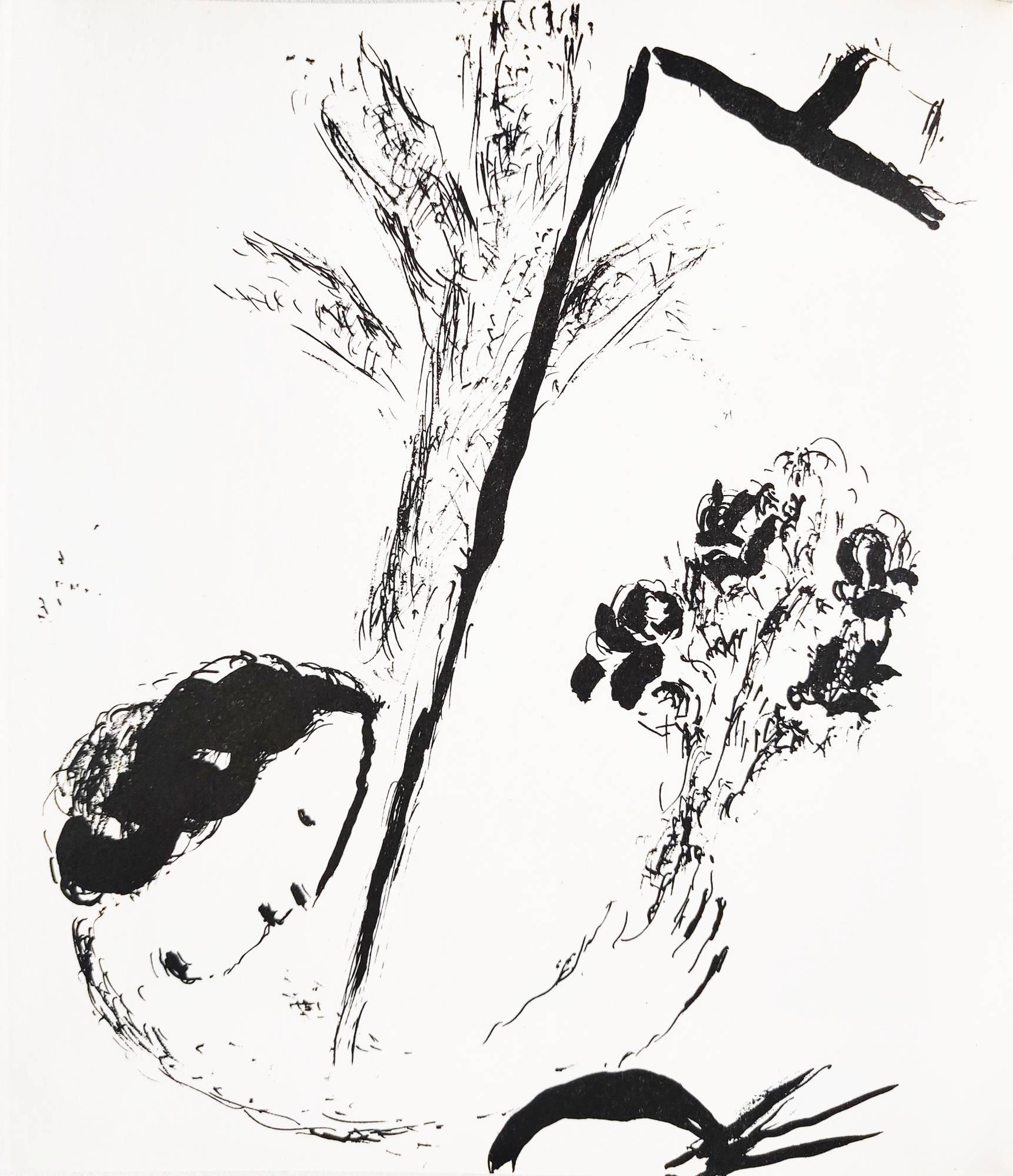 Marc Chagall Figurative Print – Blumen in der Hand