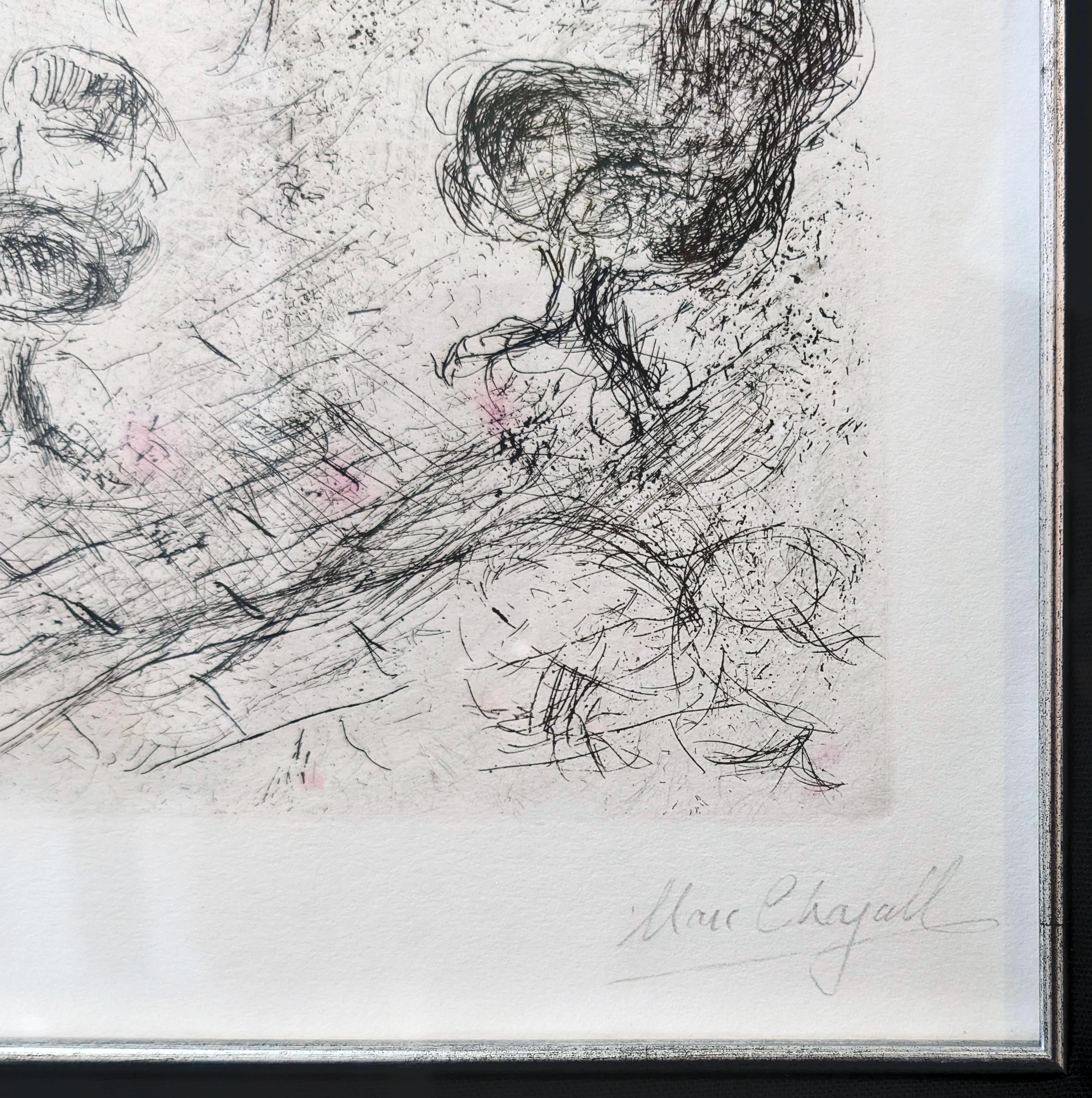 Von Celui Qui Dit Les Choses Sans Rien Dire (Cramer 99) (Schwarz), Figurative Print, von Marc Chagall