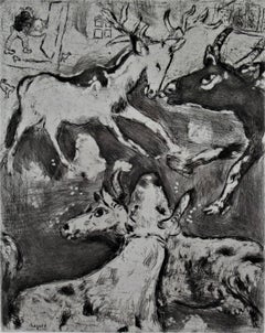 From the suite "Les Fables De La Fontaine" original etching