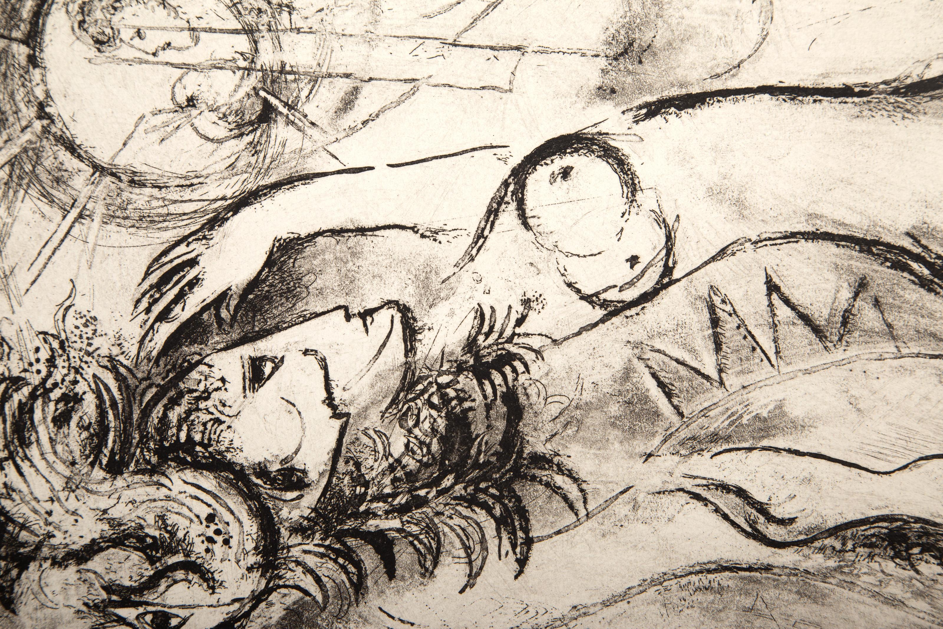 Full Moon, Surrealist Etching by Marc Chagall For Sale 1