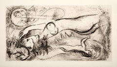 Luna llena, aguafuerte surrealista de Marc Chagall