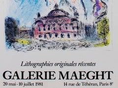 "Galerie Maeght, " Offset Lithograph Poster After a Painting by Marc Chagall