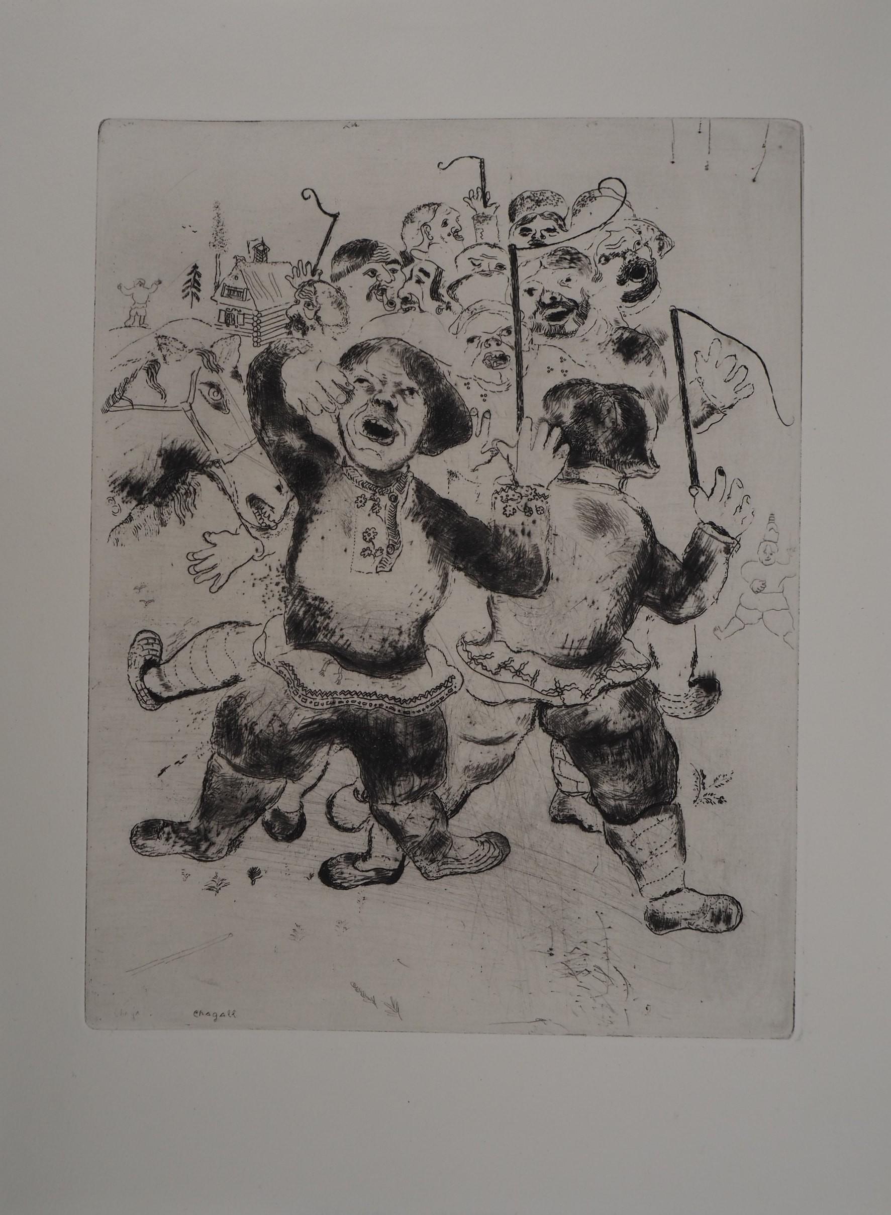 Gathering of Farmers - Original Etching - Ref. Sorlier #26