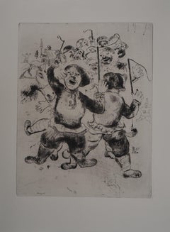 Gathering of Farmers - Original Etching - Ref. Sorlier #26
