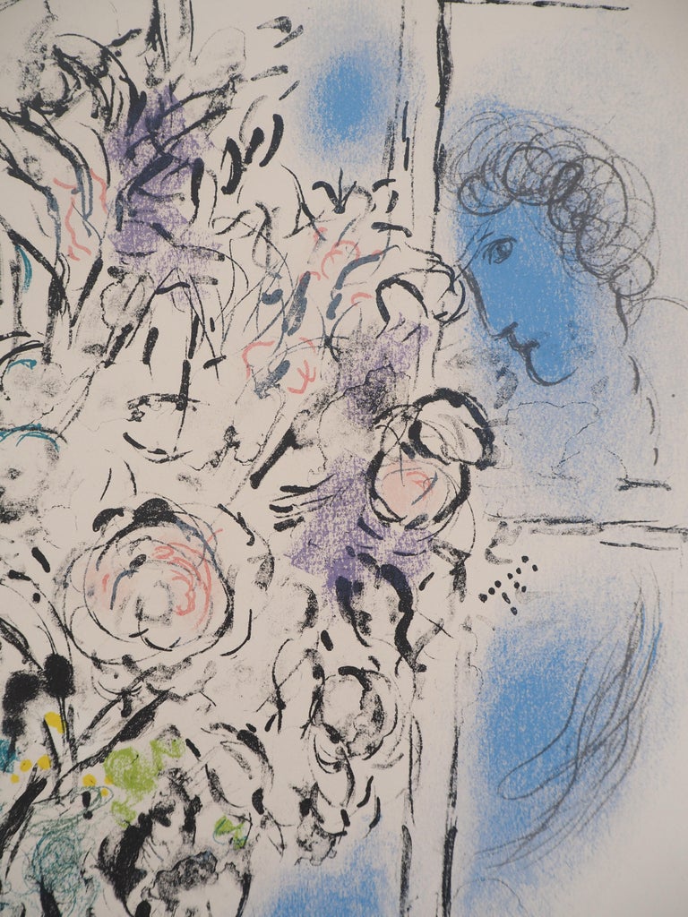 Marc Chagall - Gift of Flowers and Eiffel Tower - Original