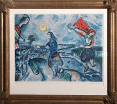 Giving the Bouquet, Modern Lithograph after Marc Chagall