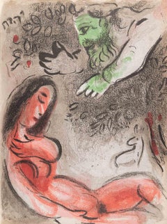 God and Eve - Lithograph by Marc Chagall - 1960