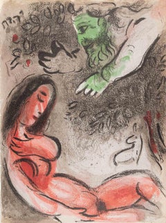 Dio ed Eva - Litografia di Marc Chagall - 1960