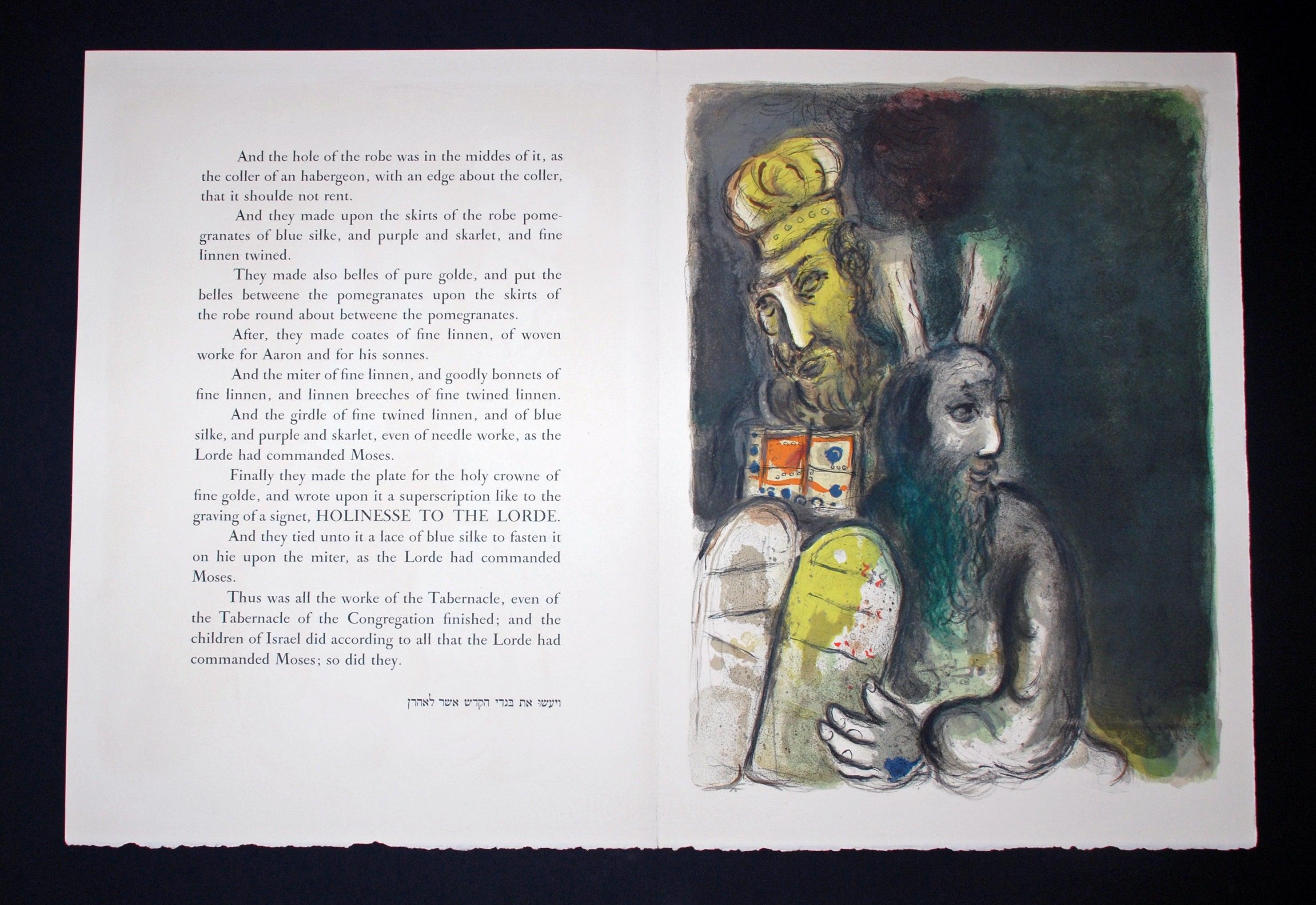 God Directs Moses to Make Vestments for Use in the Sanctuary - Black Figurative Print by Marc Chagall