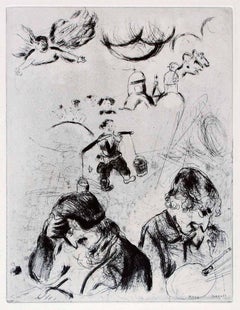 Gogol et Chagall - Original Etching From the series "Les Ames Mortes" - 1923/27