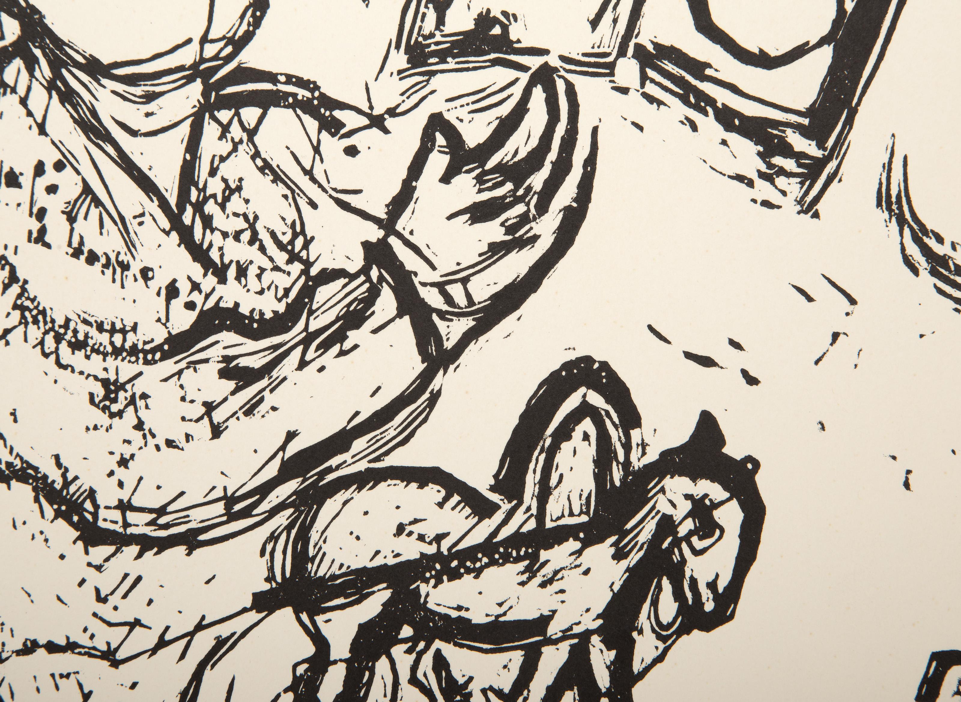 Gravure I from Poemes, Surrealist Woodcut Print by Marc Chagall For Sale 3