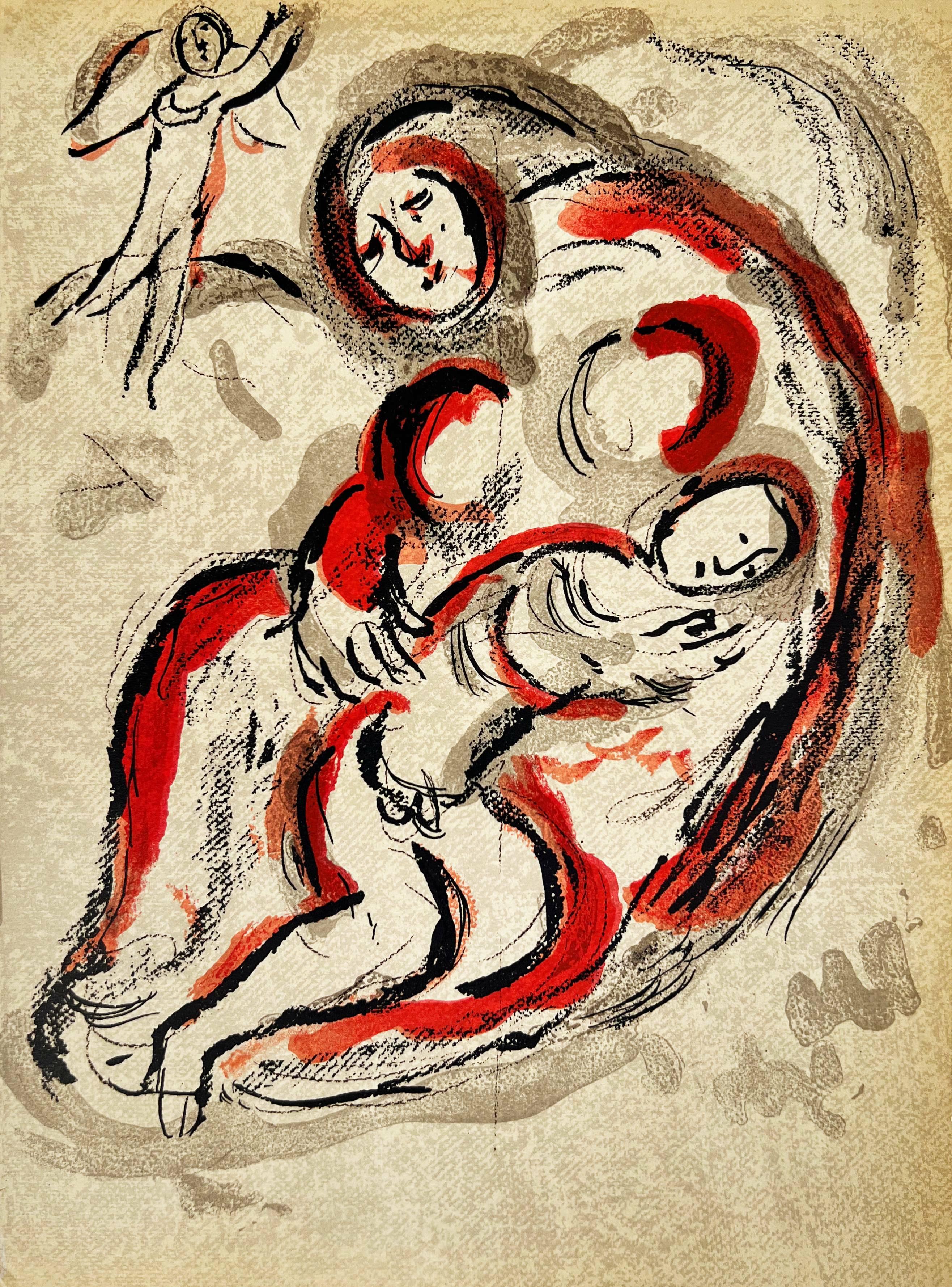 Marc Chagall Figurative Print - Hagar in the Desert