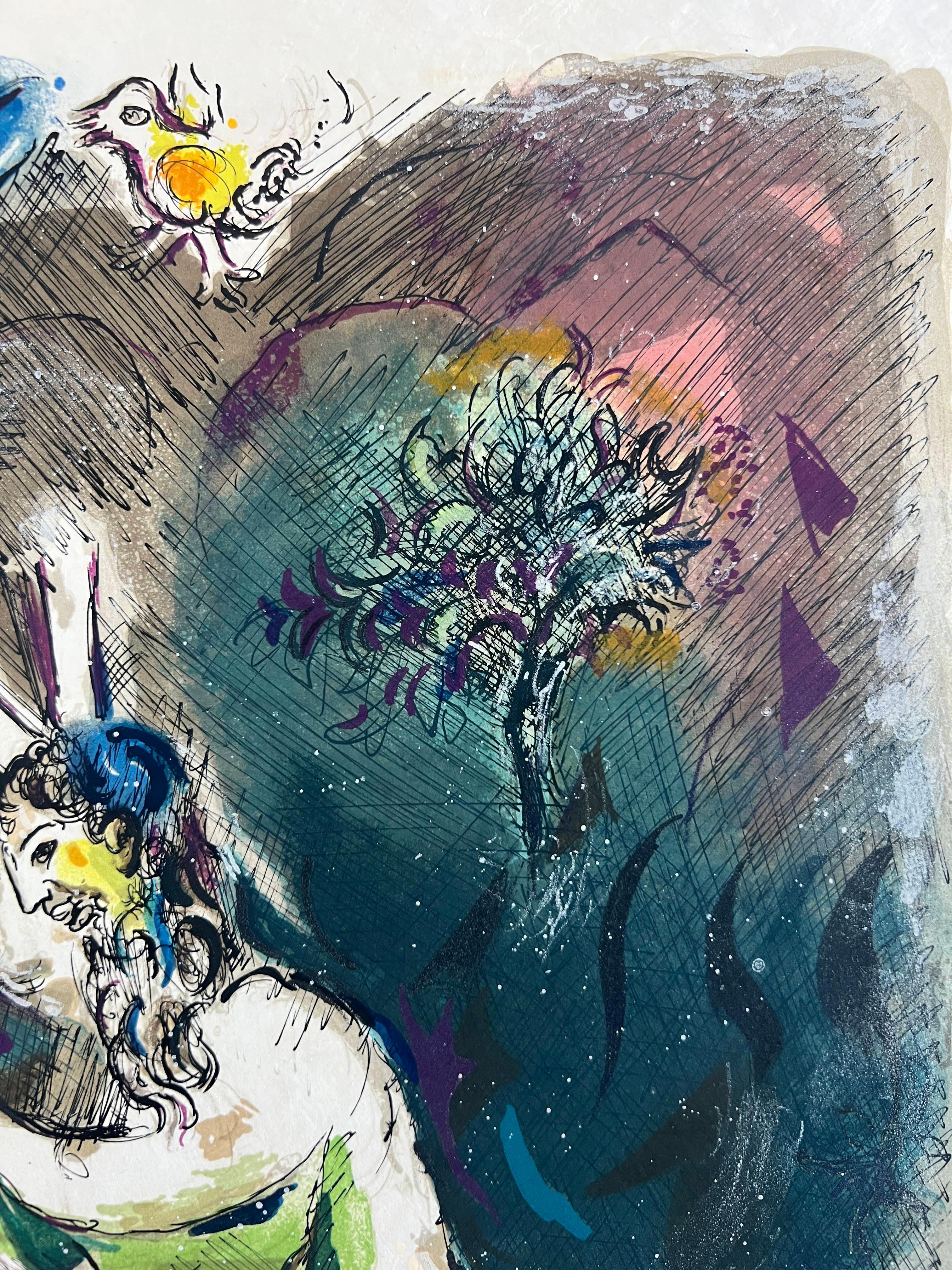 Gli diede due tavole della testimonianza, tavole di pietra... - L'Esodo - Print Simbolismo di Marc Chagall